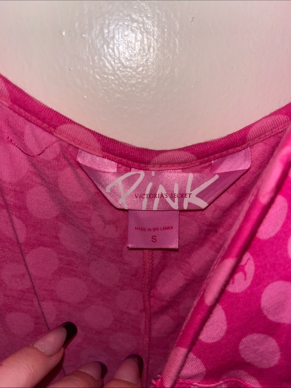 PINK | Victoria's Secret Hot Pink Polka Dot Slip - Picture 3 of 4
